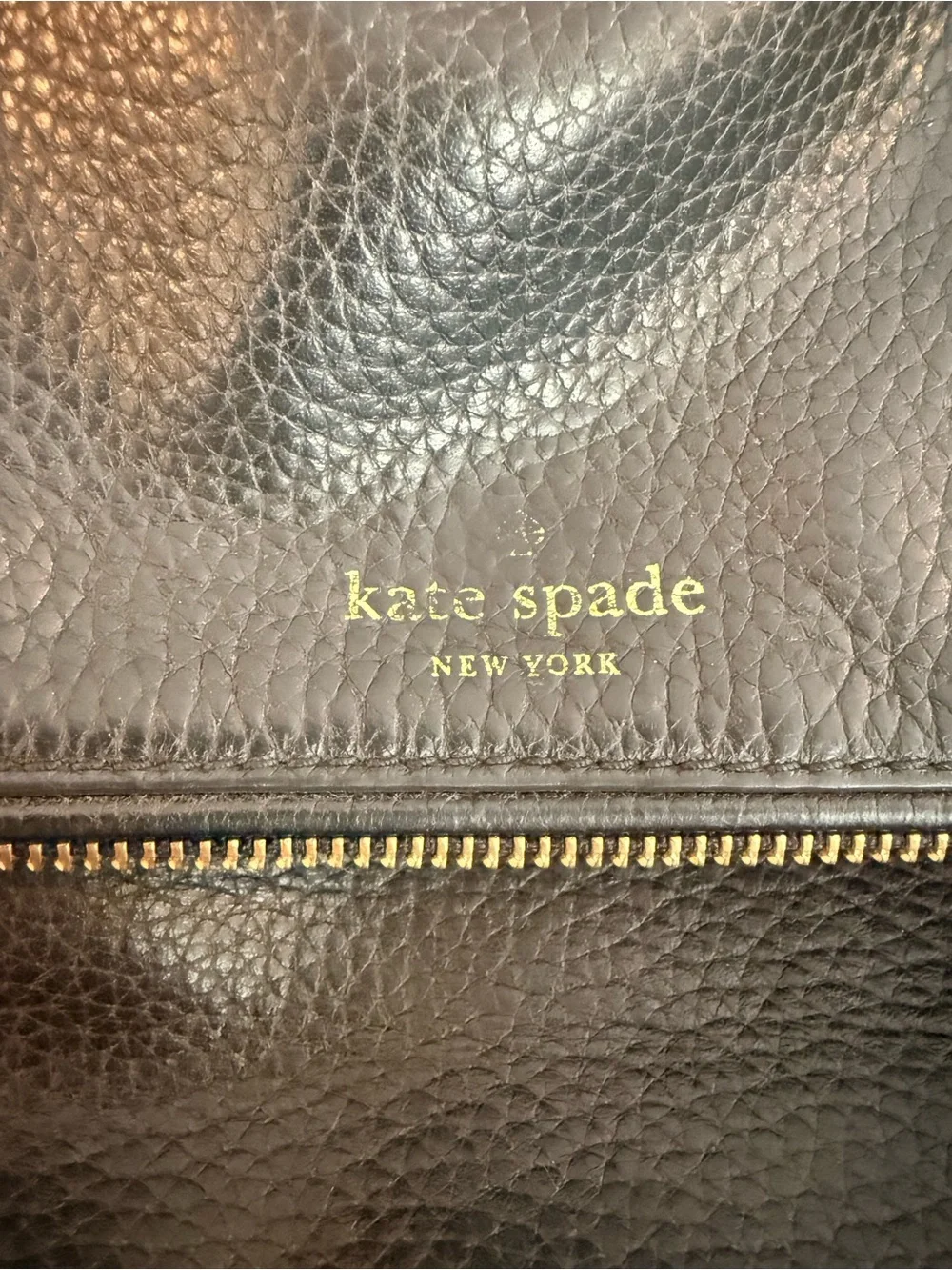 kate spade black pebbled leather shoulder bag with tassel
